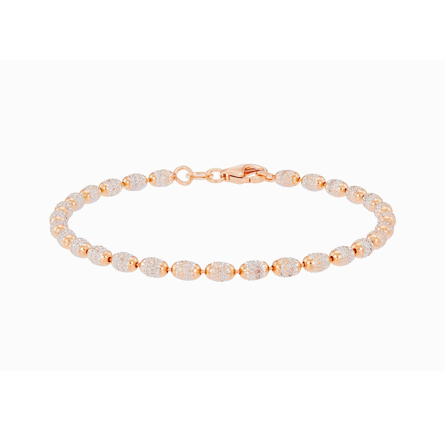 BEADS PLANET | Oro Italia 916 Rose and White Gold Bracelet GW51030524(300RW)-BI (22K Gold)