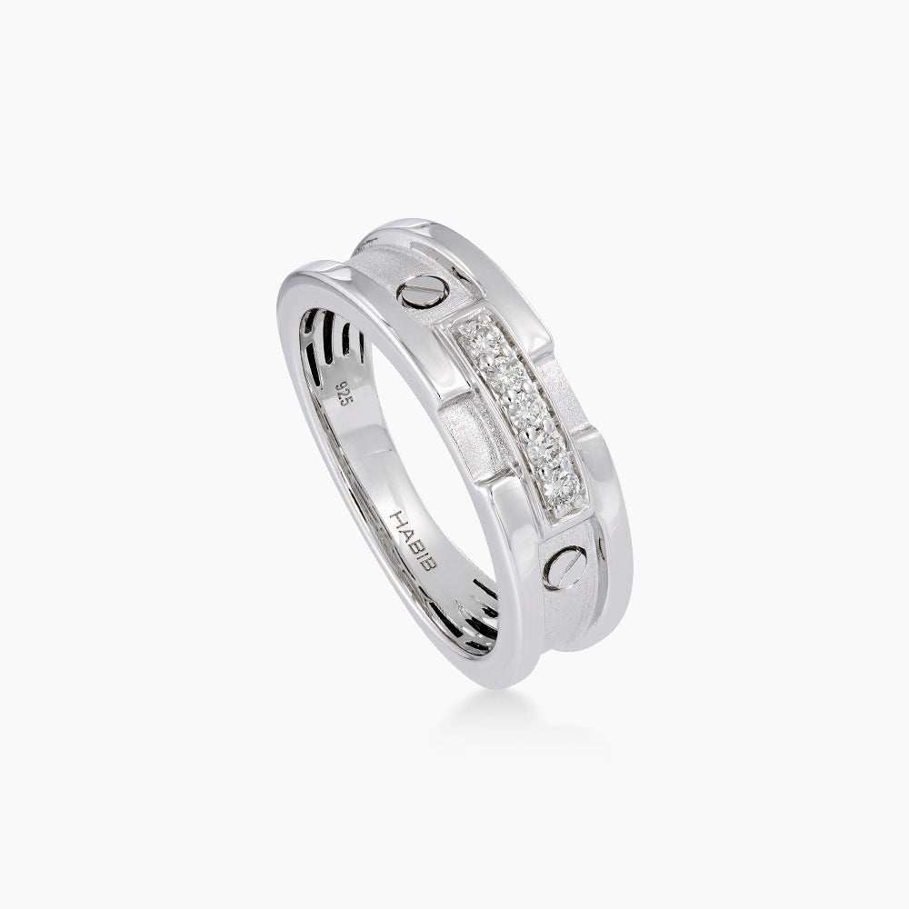 Diamond Men's Ring in 925 Silver Palladium 275890726(PLD)