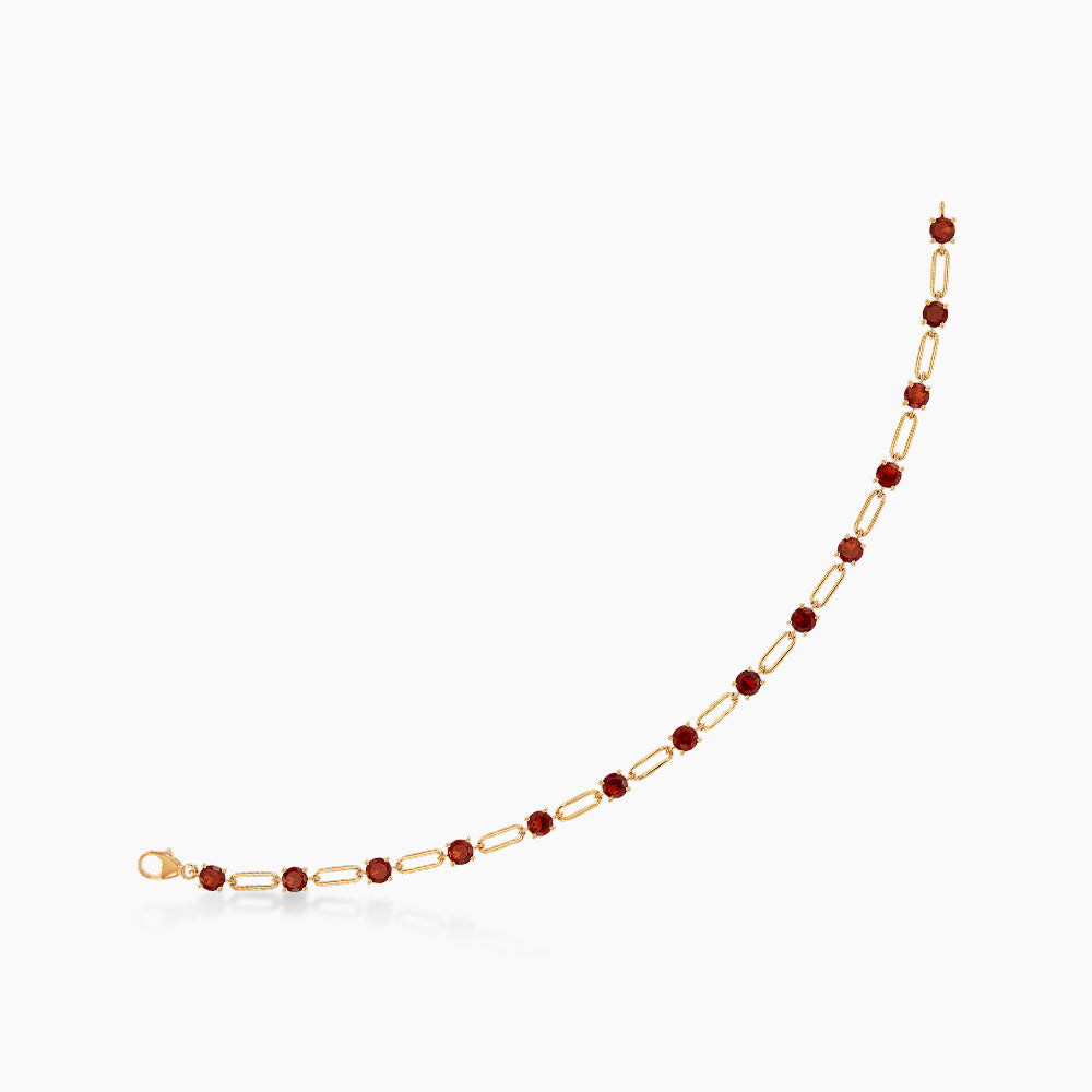 Garnet Gemstone Bracelet in 375/9K Yellow Gold 681800724-GARN