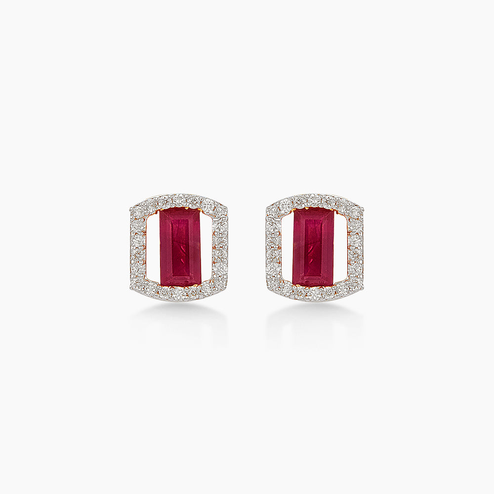 Baguette and Diamond Earrings in 375/9K Yellow Gold 275830726(E)