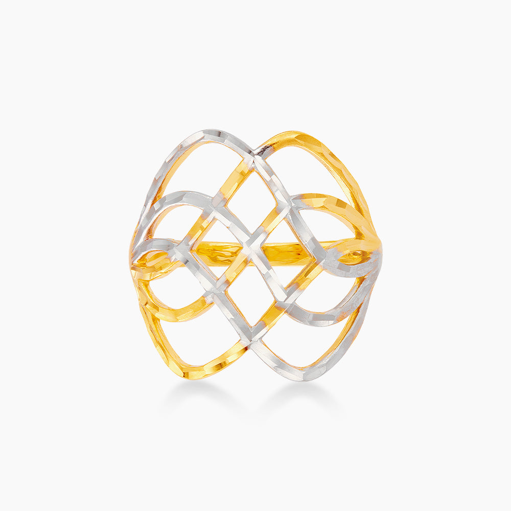 916/22K Yellow and White Gold Ring KF29400625-BI