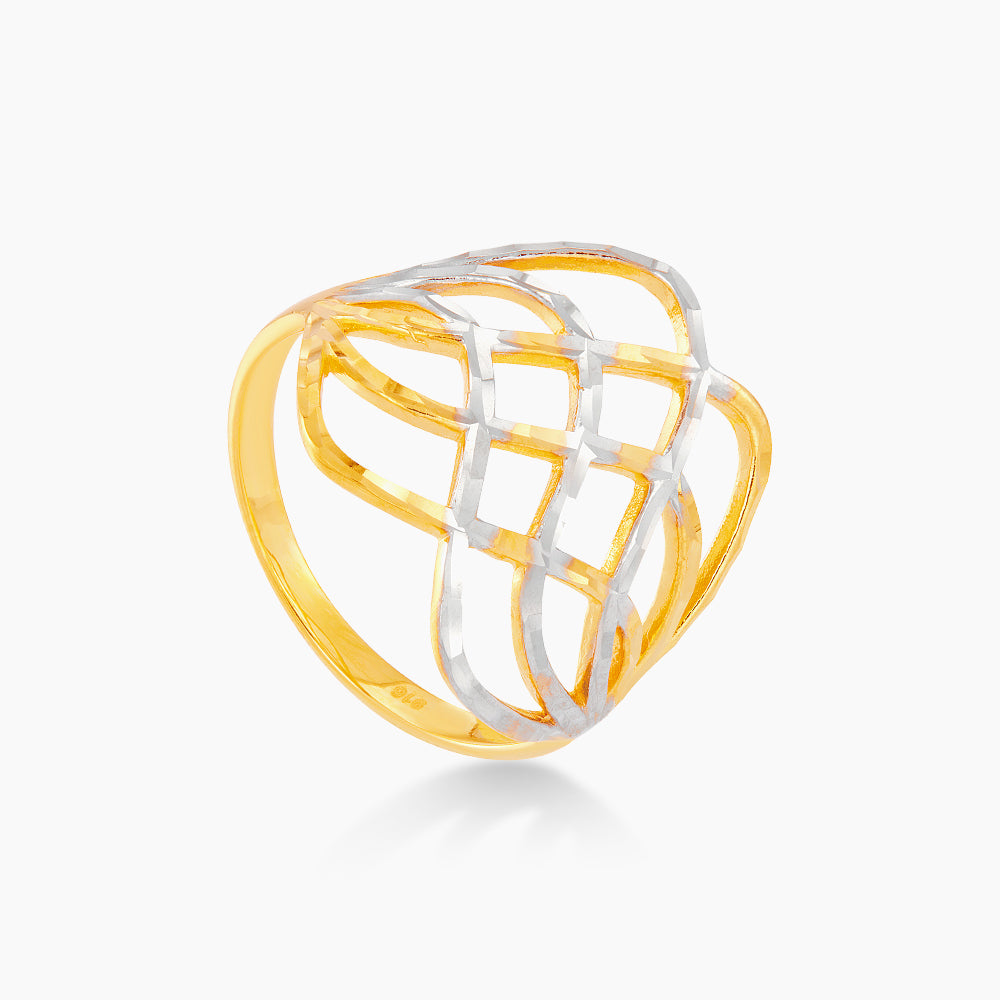916/22K Yellow and White Gold Ring KF29400625-BI