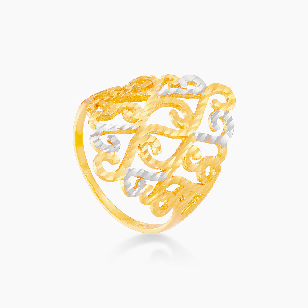 916/22K Yellow and White Gold Ring KF29580625-BI