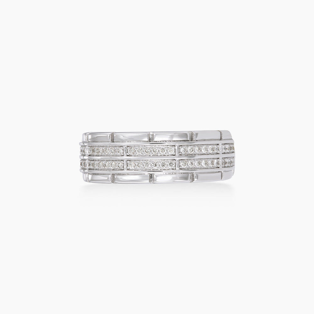 Diamond Men's Ring in 925 Silver Palladium 275330626(PLD)