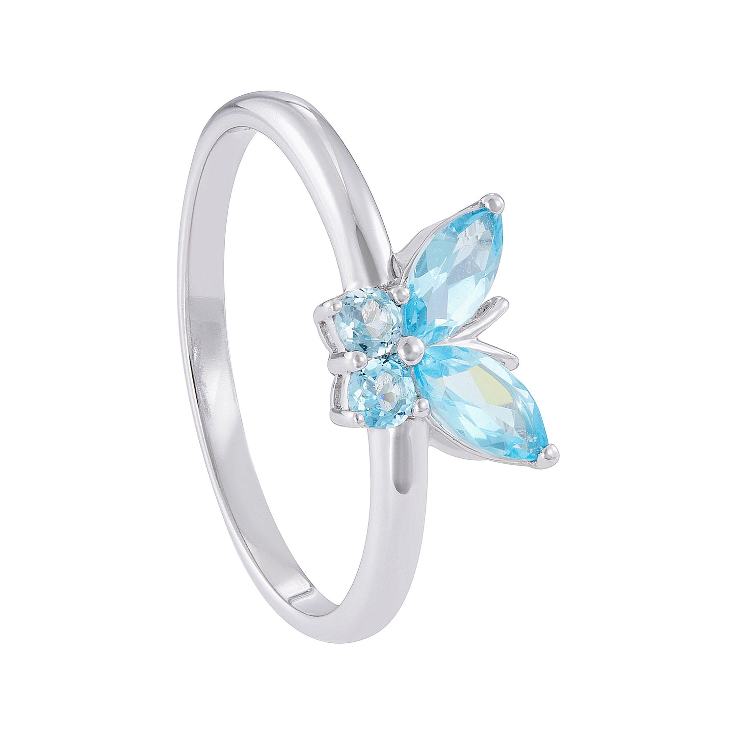 Blue Topaz Gemstones Ring in 375/9K White Gold 274340126(R)-BTOPZ