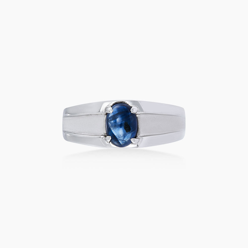 Cabochon Blue Sapphire Men's Ring in 925 Silver Palladium LE3981861022(PLD)-BS