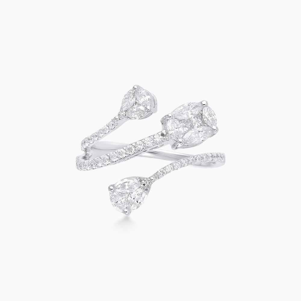 Empress | Marquise, Princess and Diamond Ring in 750/18K White Gold 263560222(WG)