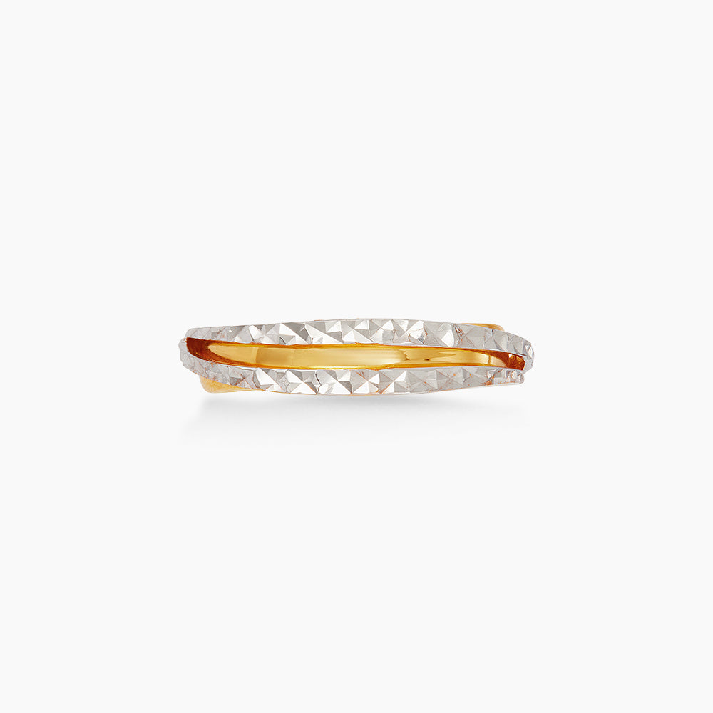 Oro Italia 916 Yellow and White Gold Ring GR61371225(YW)-BI (22K Gold)