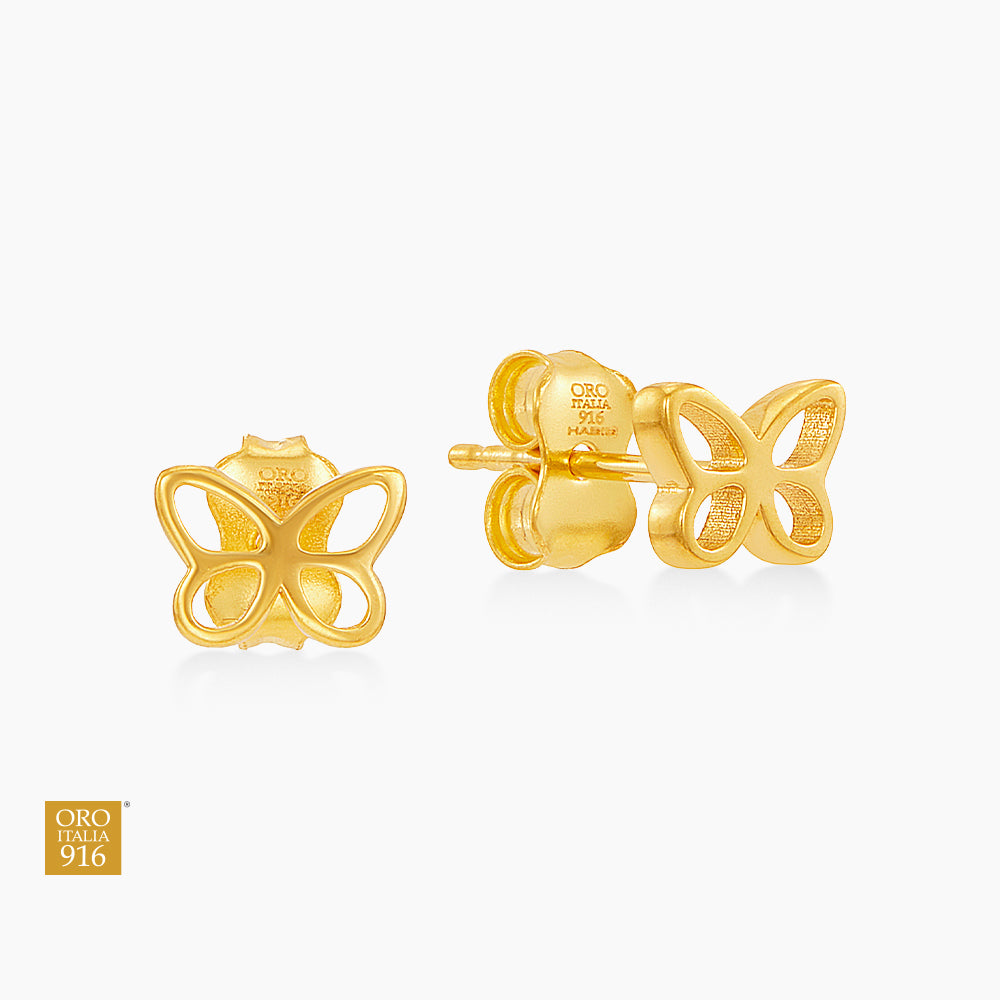 Oro Italia 916 Yellow Gold Earrings GE76940425 (22K Gold)