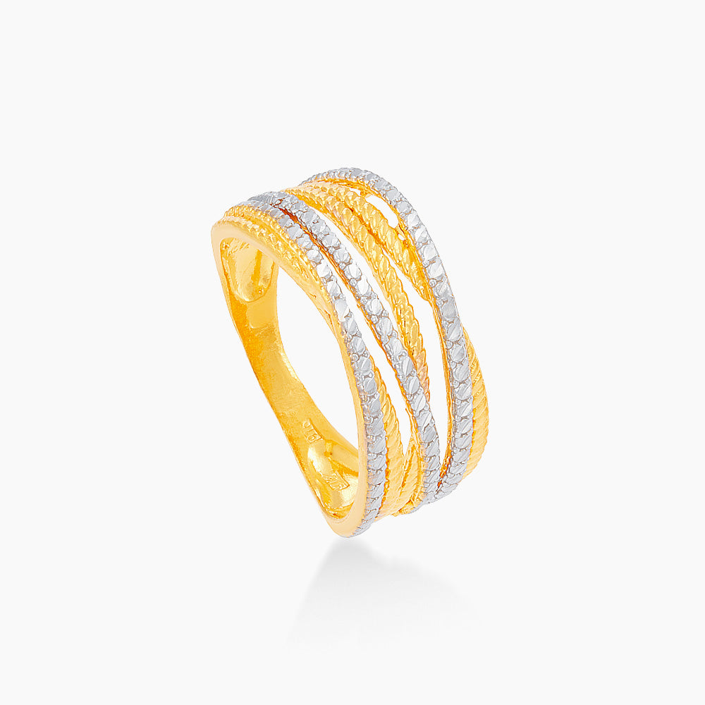 916/22K Yellow and White Gold Ring MILR09670625-BI