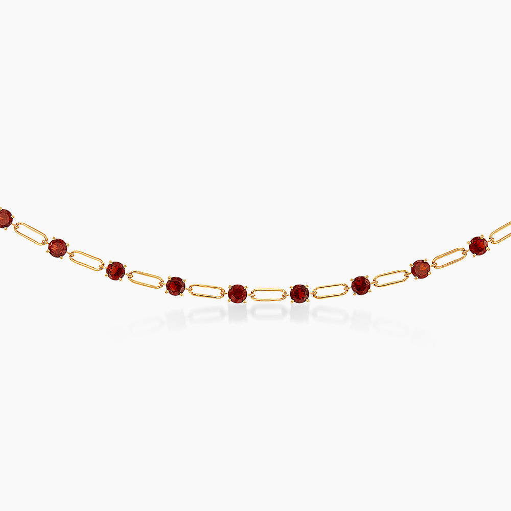 Garnet Gemstone Bracelet in 375/9K Yellow Gold 681800724-GARN