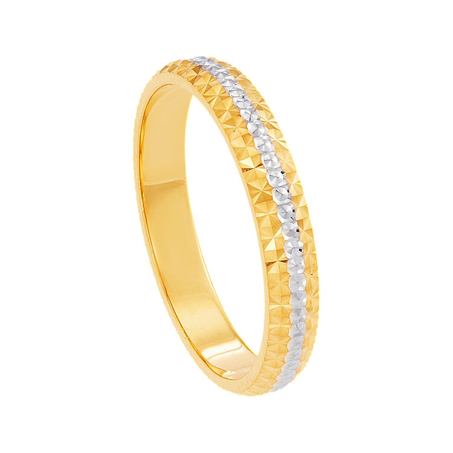 Oro Italia 916 Yellow and White Gold Ring GR55350724(YW)-BI (22K Gold)