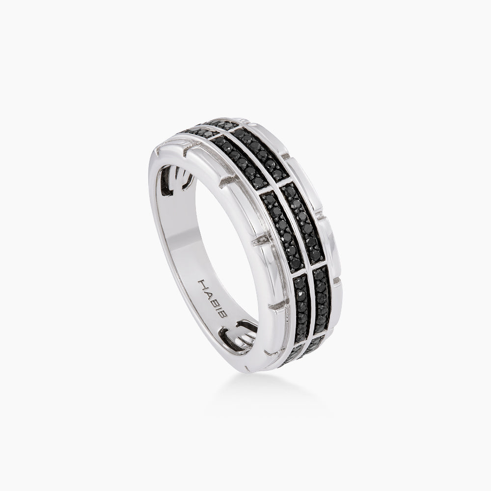 Black Diamond Men's Ring in 925 Silver Palladium 275330626(PLD)-BLK