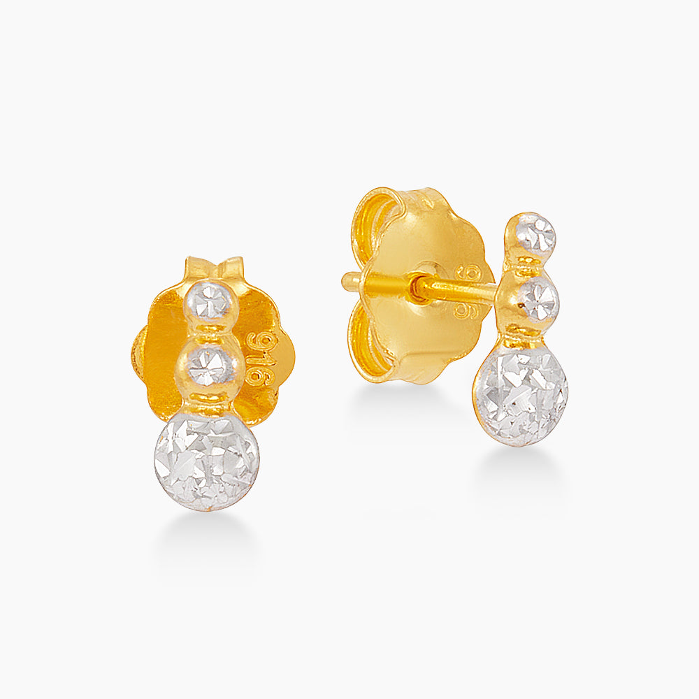 916/22K Yellow and White Gold Earrings 6300039YW