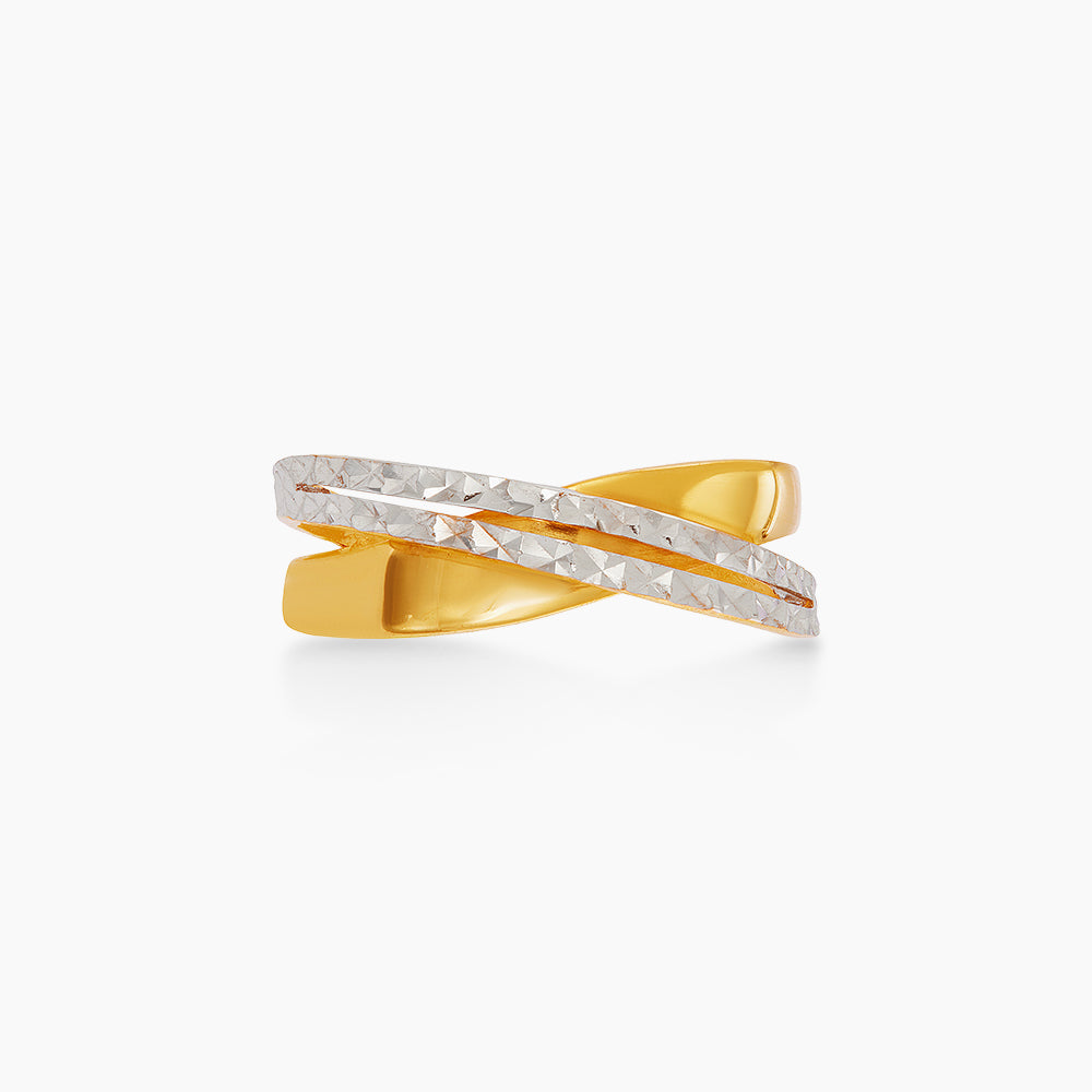 Oro Italia 916 Yellow and White Gold Ring GR61381225(YW)-BI (22K Gold)