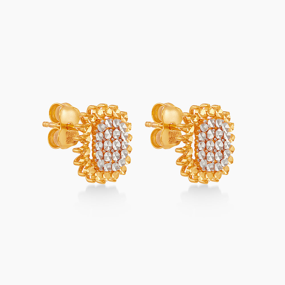 Oro Italia 916 Yellow and White Gold Earrings GE78160526(YW)-BI (22K Gold)