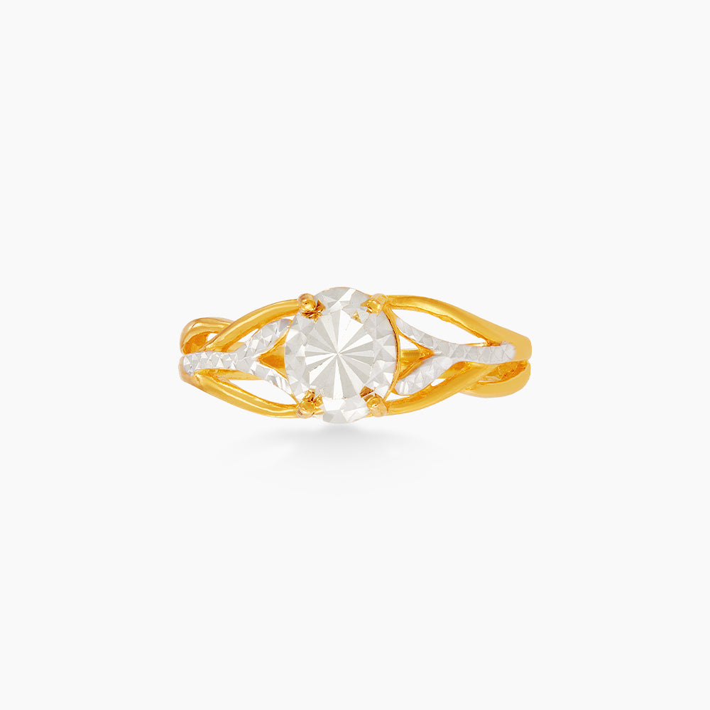 916/22K Yellow and White Gold Ring R73050325-BI