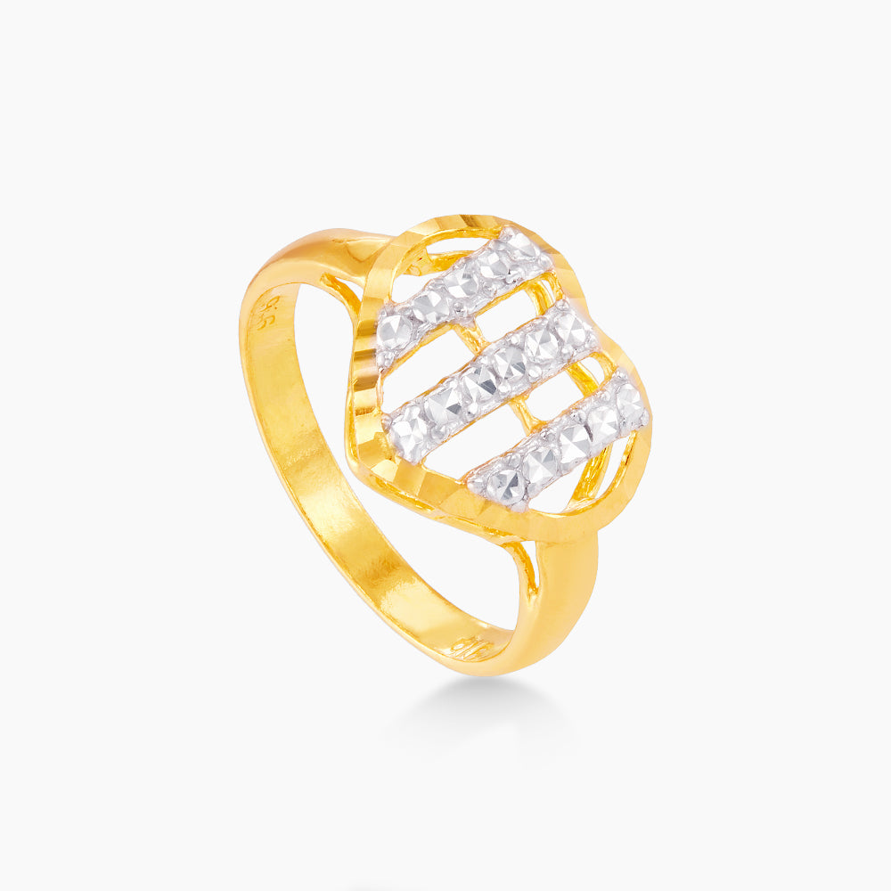 916/22K Yellow and White Gold Ring R9621224(D4)