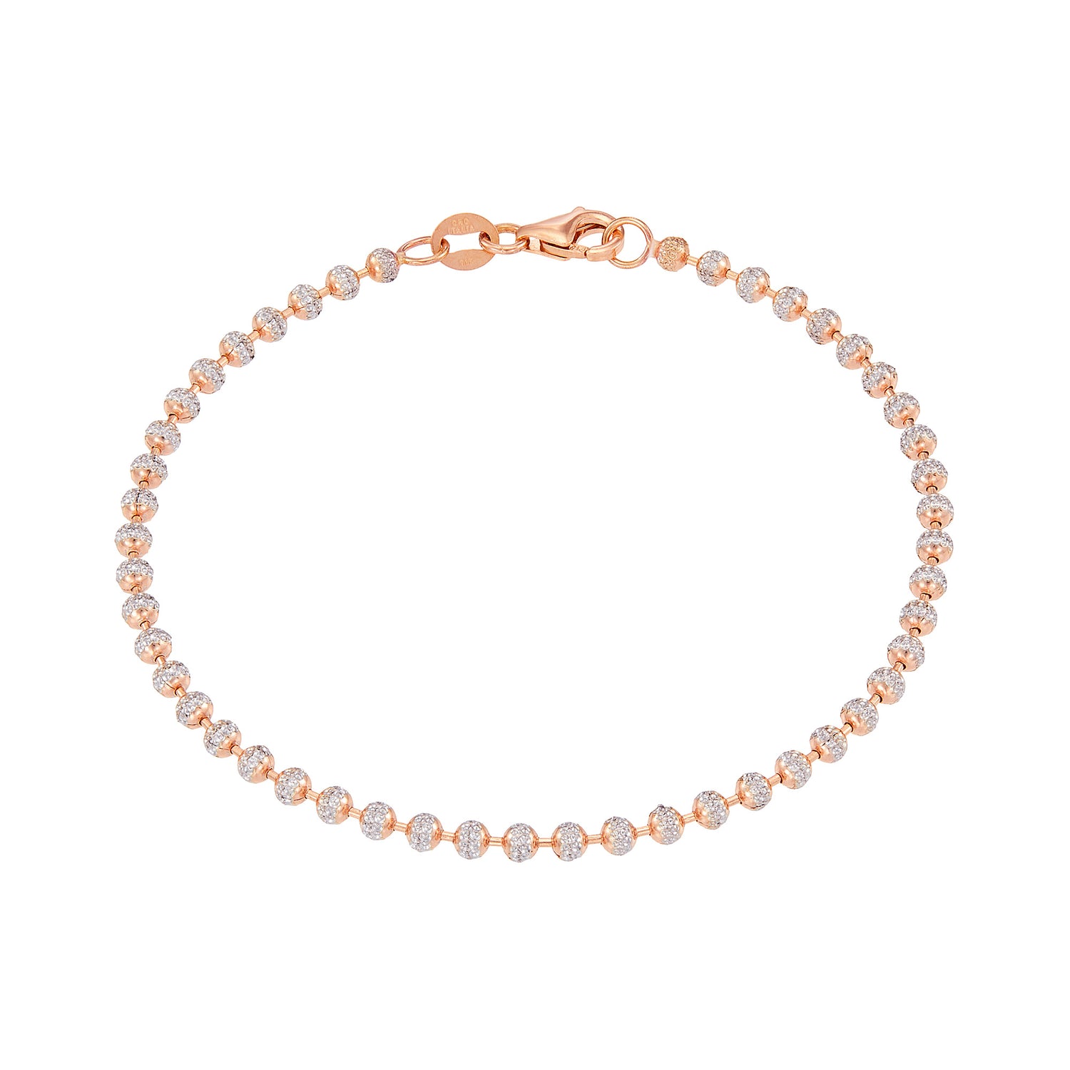 BEADS PLANET | Oro Italia 916 Rose and White Gold Bracelet GW49831124(250RW)-BI (22K Gold)