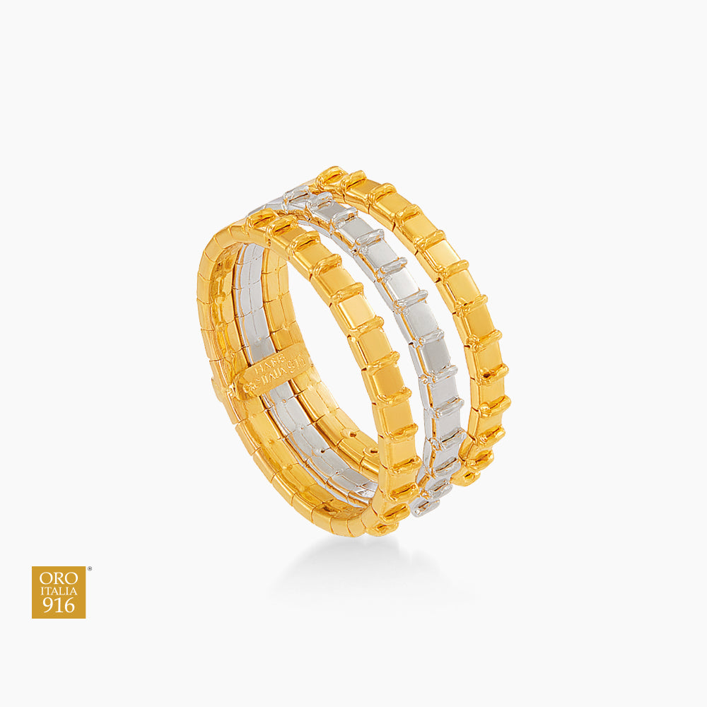 Oro Italia 916 Yellow and White Gold Ring GR62110426(2YW)-BI  (22K Gold)