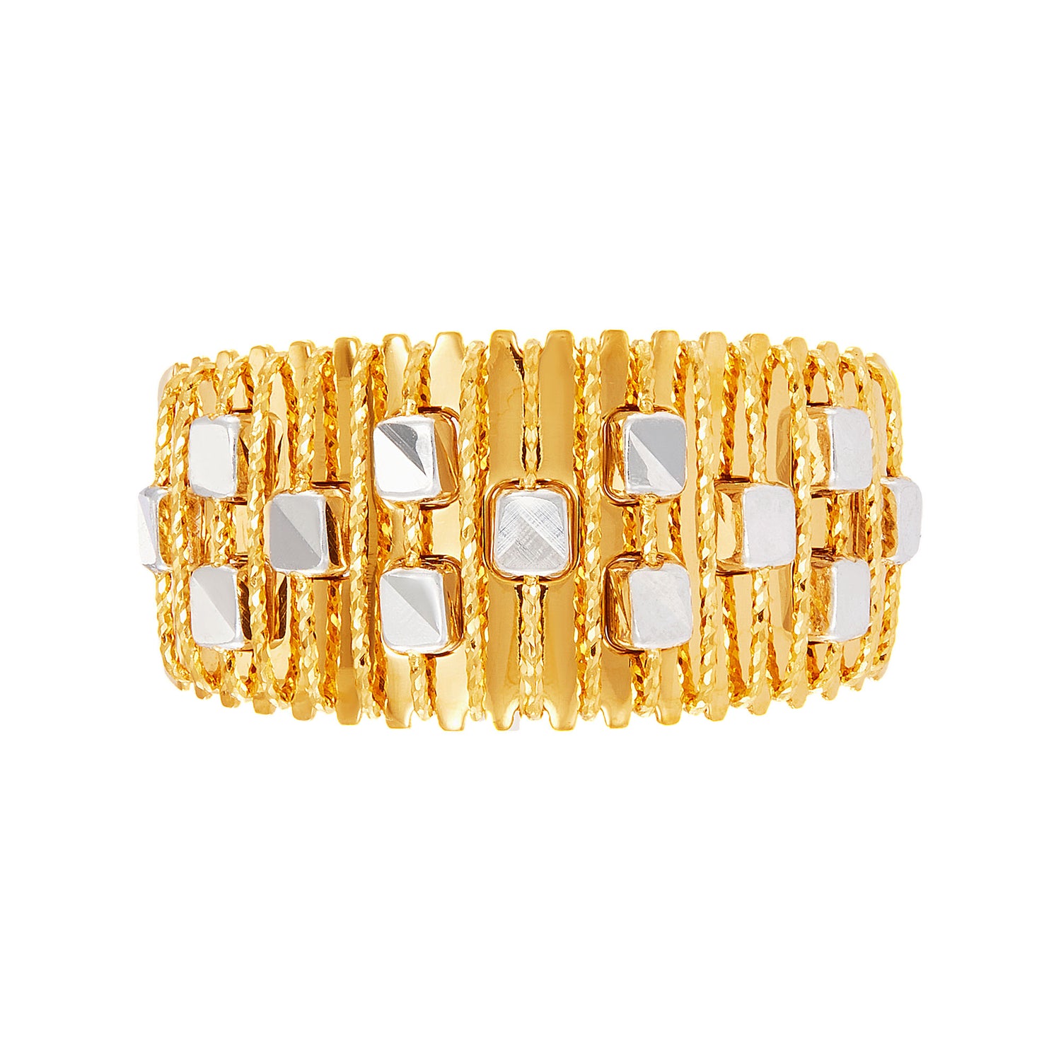 SICILIA | Oro Italia 916 Yellow and White Gold Ring GR57831224(YW)-BI (22K Gold)
