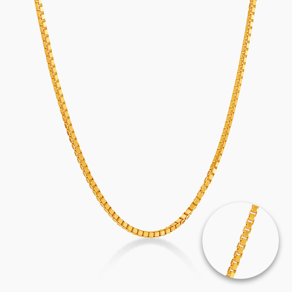 916/22K Yellow Gold Box Chain Necklace GC11C