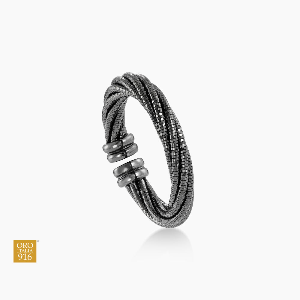 CAVO | Oro Italia 916 Gold Ring (Black) GR57440526(7BLK) (22K Gold)