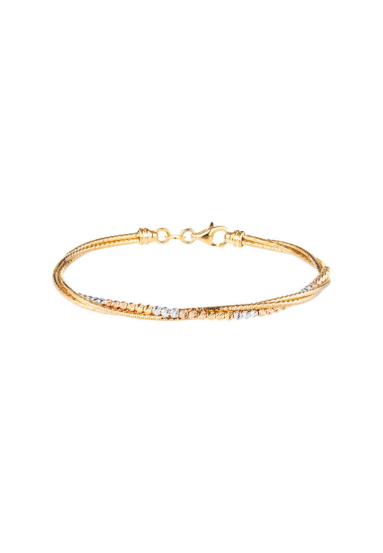 CAVO | Oro Italia 916 Yellow White and Rose Gold Bangle GB8512-TI