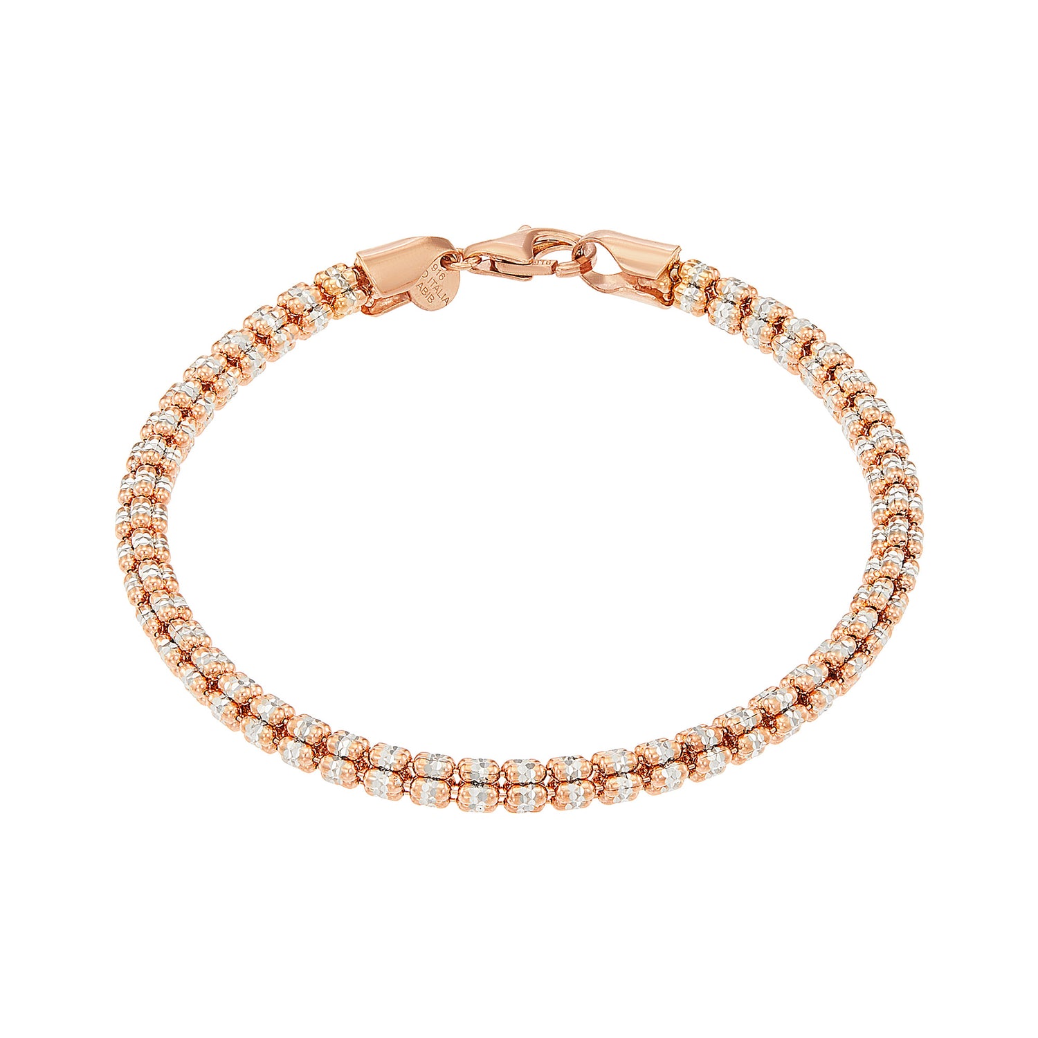 GRANITA | Oro Italia 916 Rose and White Gold Bracelet GW51991024(5RW)-BI (22K Gold)