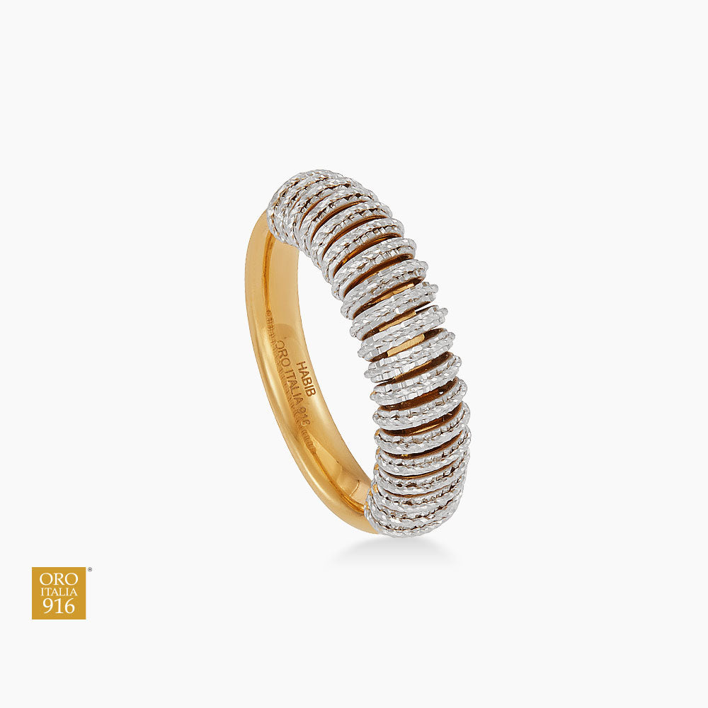 Oro Italia 916 White and Yellow Gold Ring GR62230526(WY)-BI (22K Gold)