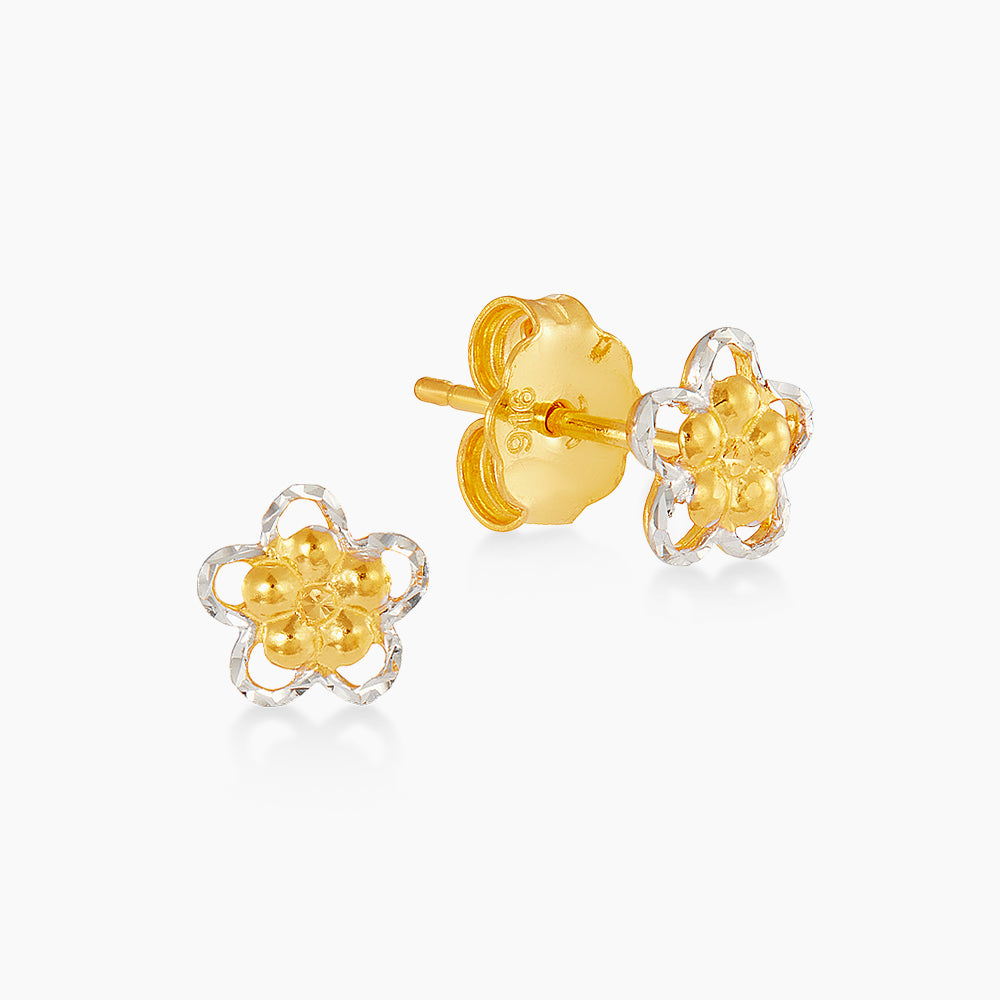 916/22K Yellow and White Gold Earrings 6300036YW
