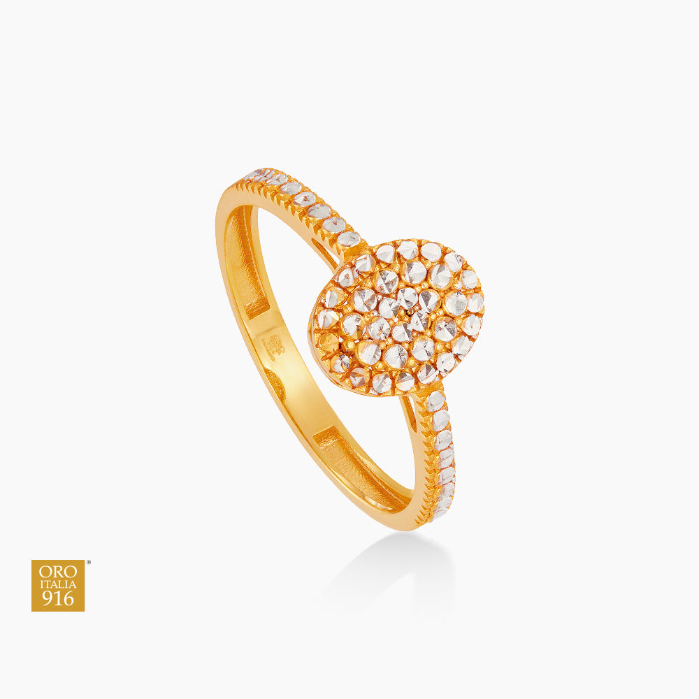 Oro Italia 916 Yellow and White Gold Ring GR61611225(YW)-BI (22K Gold)