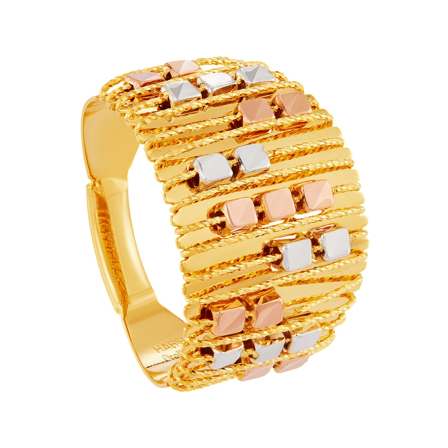 SICILIA | Oro Italia 916 Yellow, White and Rose Gold Ring GR57821224-TI (22K Gold)