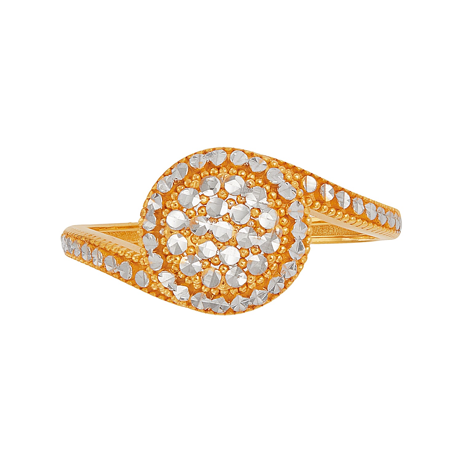 Oro Italia 916 Yellow and White Gold Ring GR61601225(YW)-BI