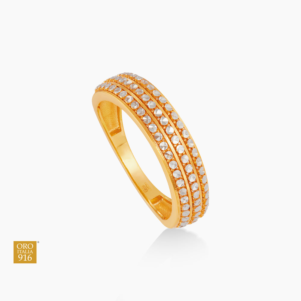 Oro Italia 916 Yellow and White Gold Ring GR61691225(YW)-BI (22K Gold)