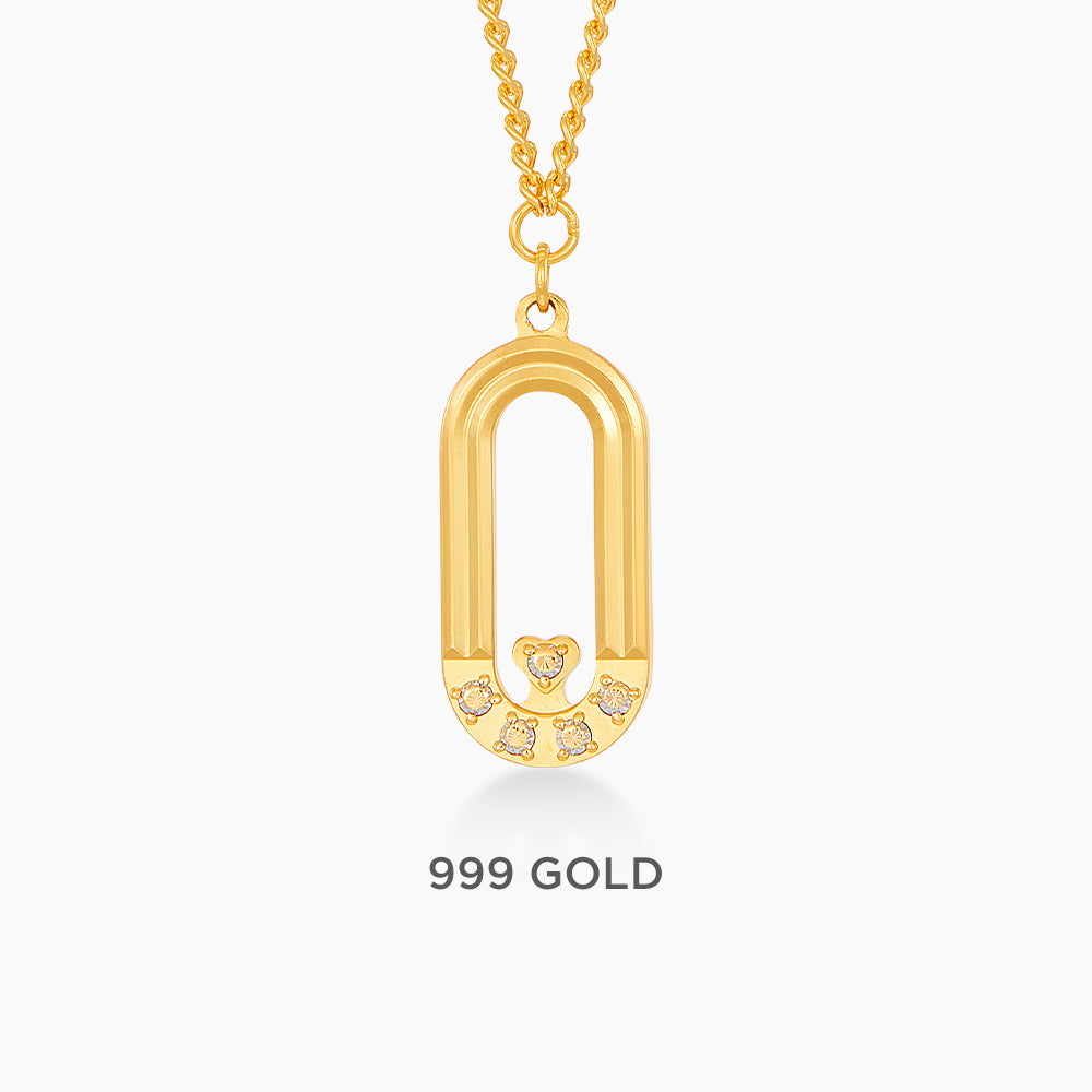 999/24K Yellow and White Gold Necklace WWGC1230124