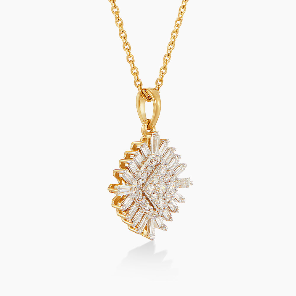Baguette, Tapered and Diamond Necklace in 375/9K Yellow Gold 275290626(N)