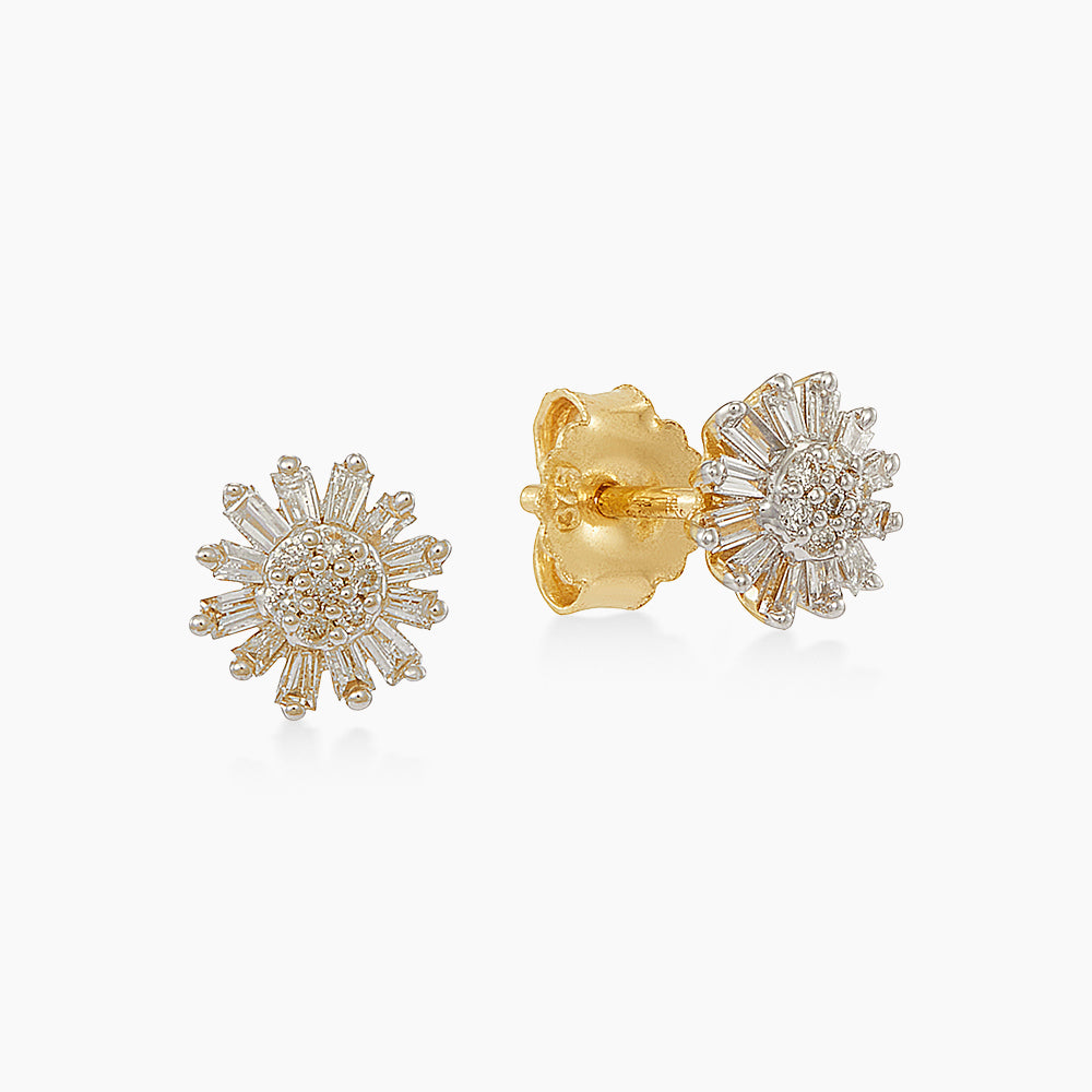 Tapered and Diamond Earrings in 375/9K Yellow Gold 275300626(E)