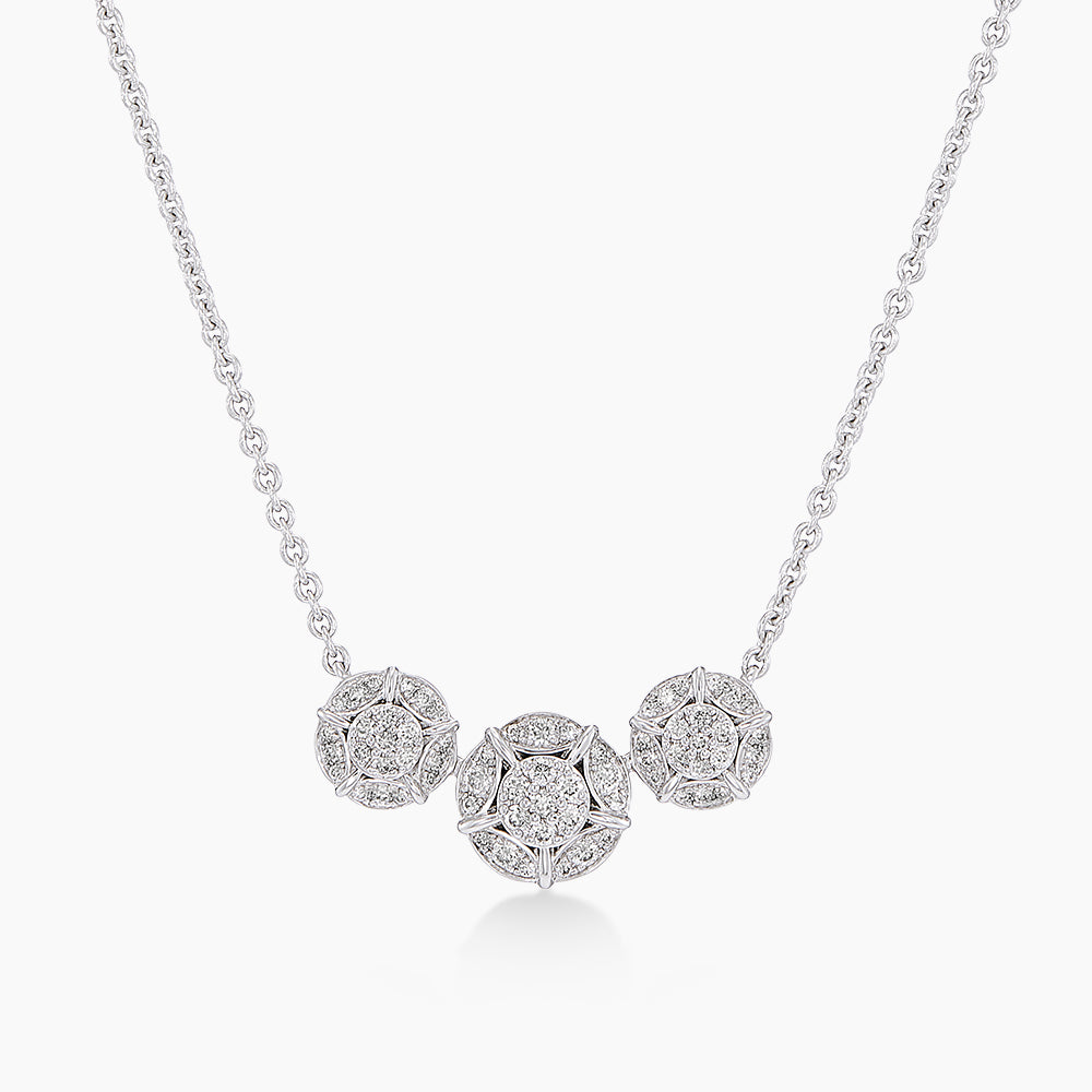 Round Diamond Necklace in 750/18K White Gold 561500126(N)