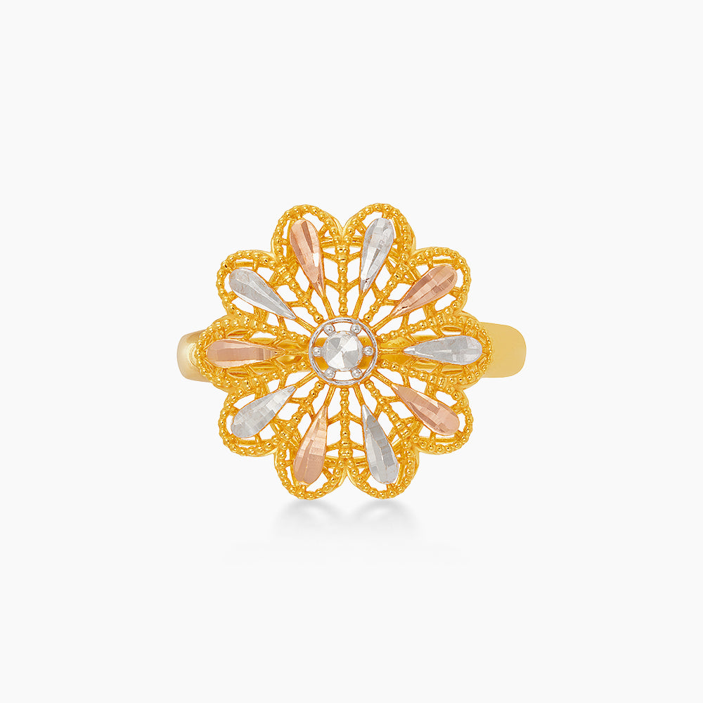 916/22K Yellow, White and Rose Gold Ring 6200323YWR