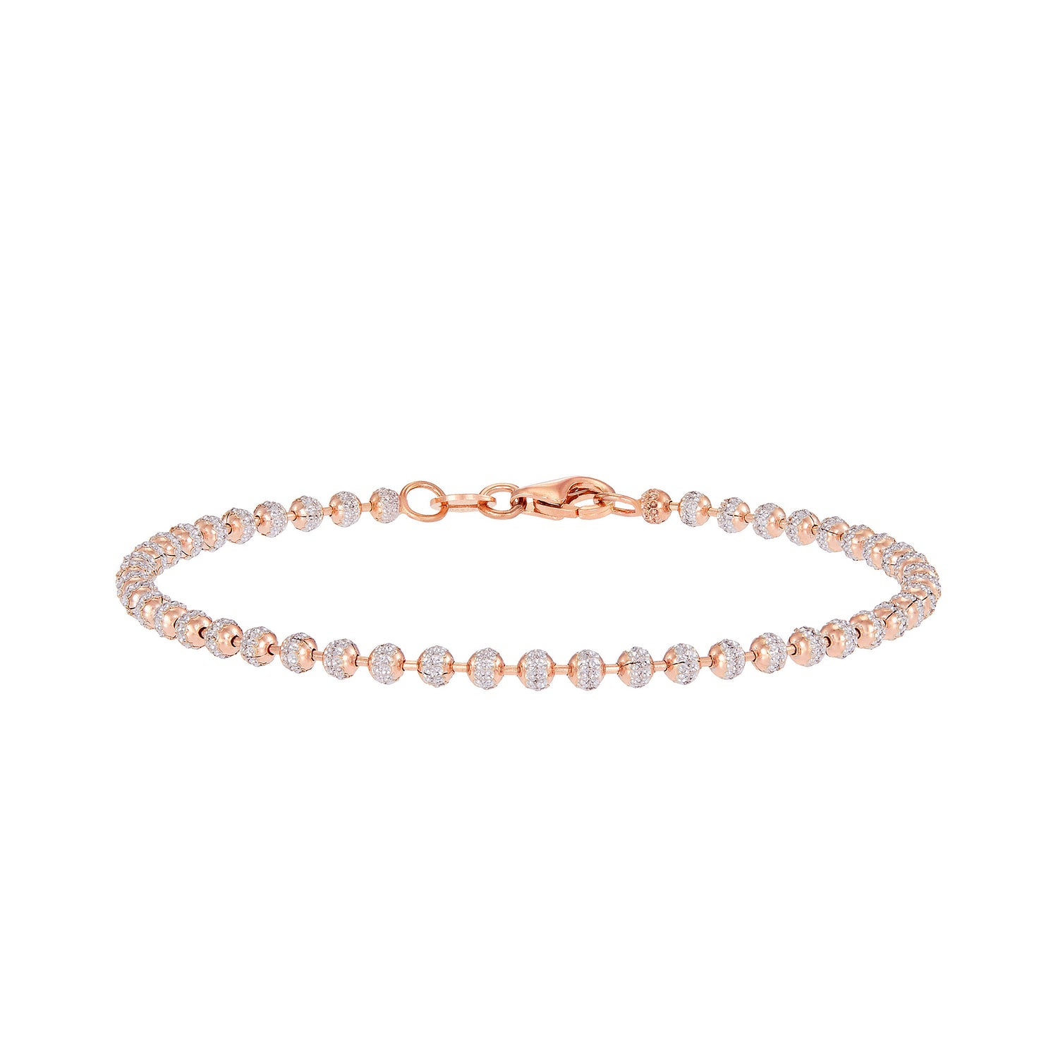 BEADS PLANET | Oro Italia 916 Rose and White Gold Bracelet GW49831124(250RW)-BI (22K Gold)