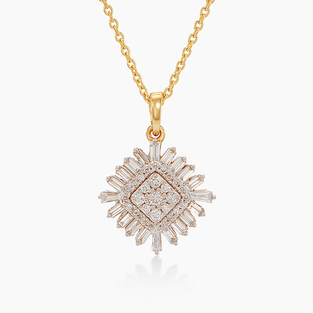 Baguette, Tapered and Diamond Necklace in 375/9K Yellow Gold 275290626(N)