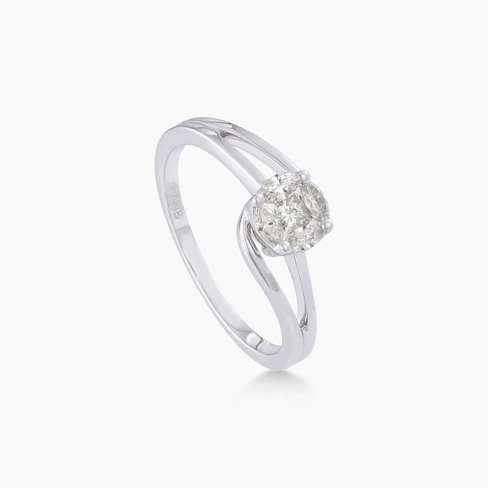 EMPRESS | Marquise and Princess Ring in 750/18K White Gold 274660226