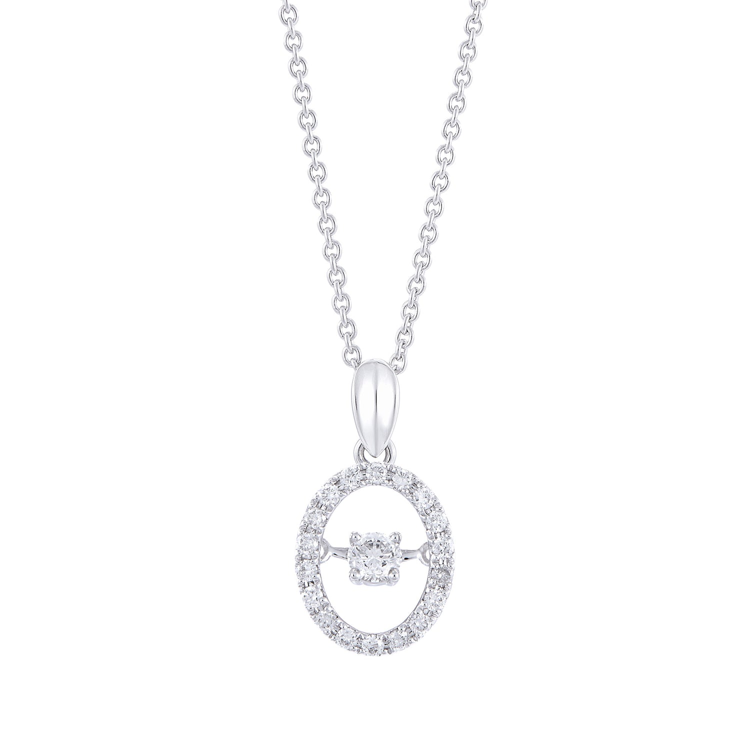 DANCING | Diamond Necklace in 750/18K White Gold 559681122