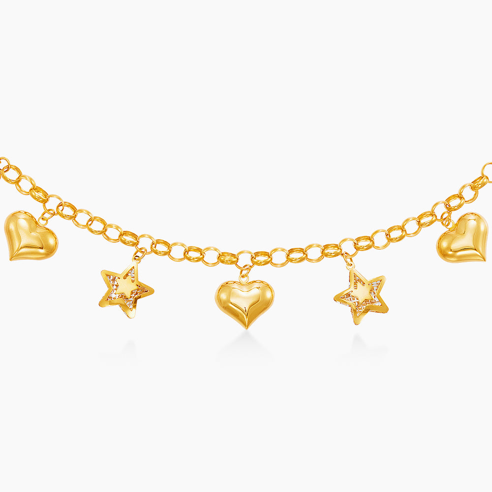 Oro Italia 916 Yellow and White Gold Bracelet GW55550426(YW)-BI (22K Gold)