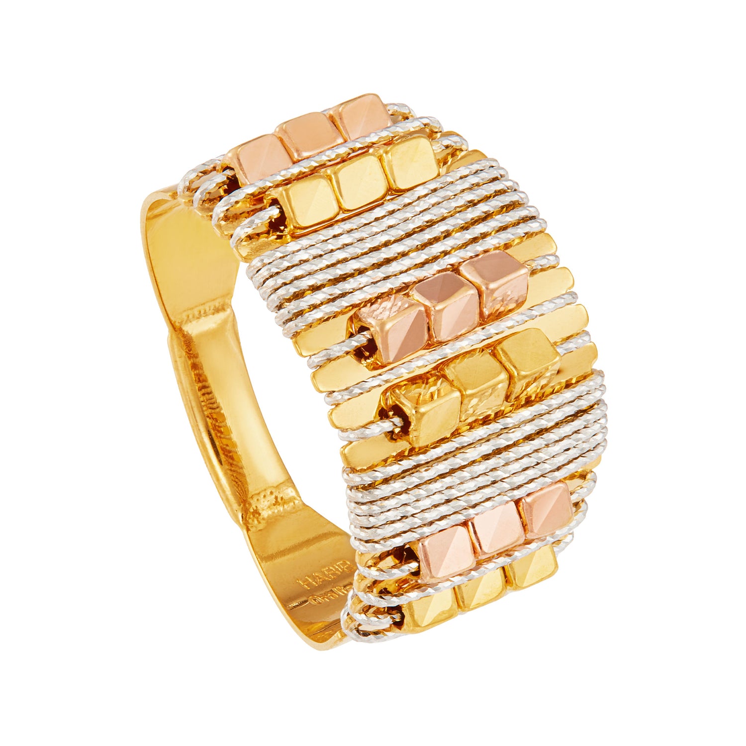 SICILIA | Oro Italia 916 Yellow, White & Rose Gold Ring GR57891224-TI (22K Gold)