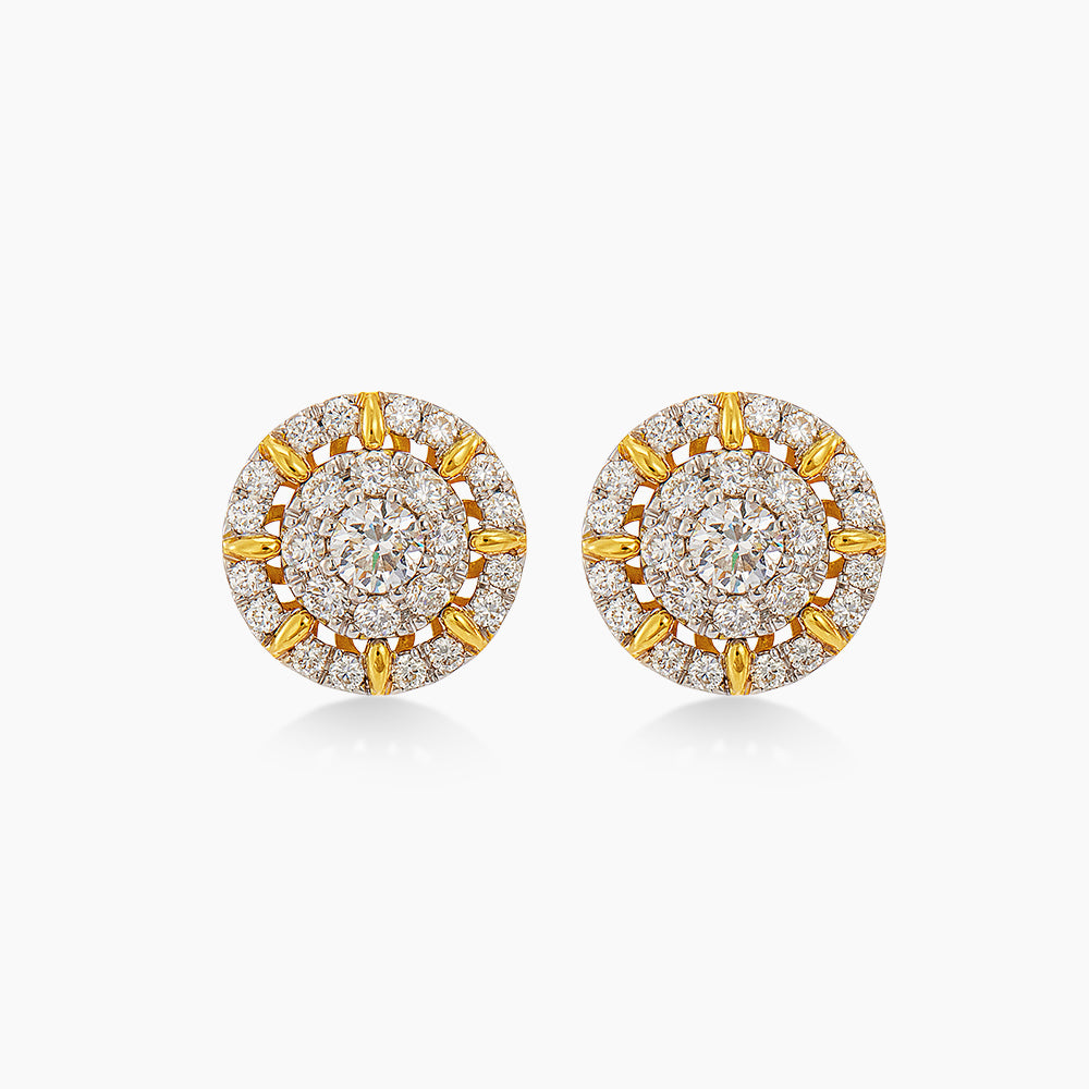 Diamond Earrings in 750/18K Yellow and White Gold 274910426(E)