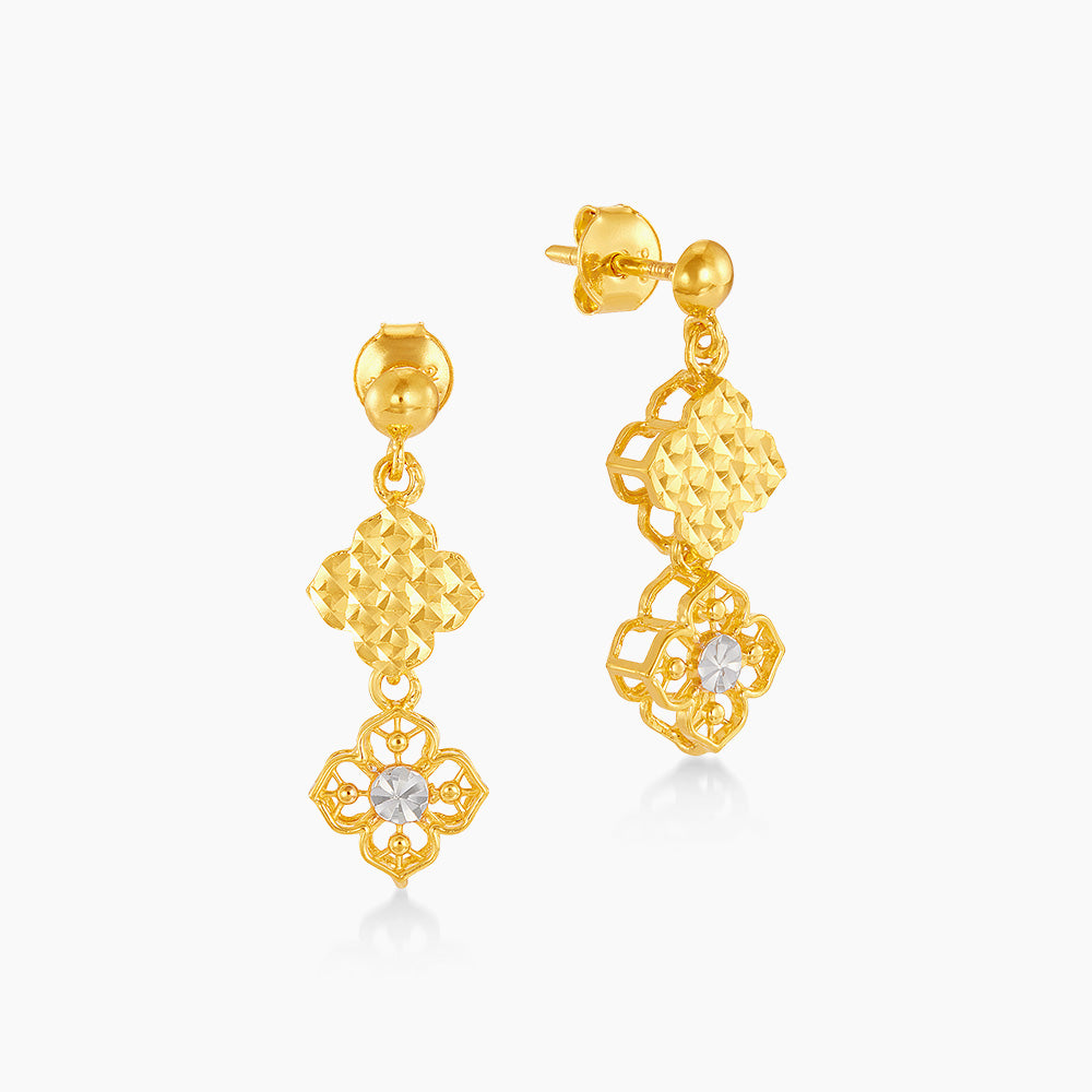 916/22K Yellow and White Gold Earrings 6300027YW