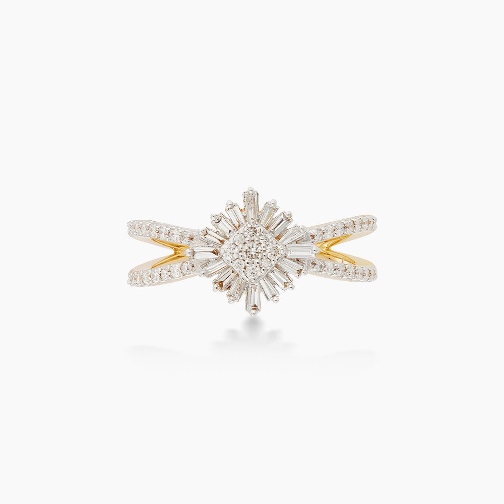 Tapered and Diamond Ring in 375/9K Yellow Gold 275290626(R)