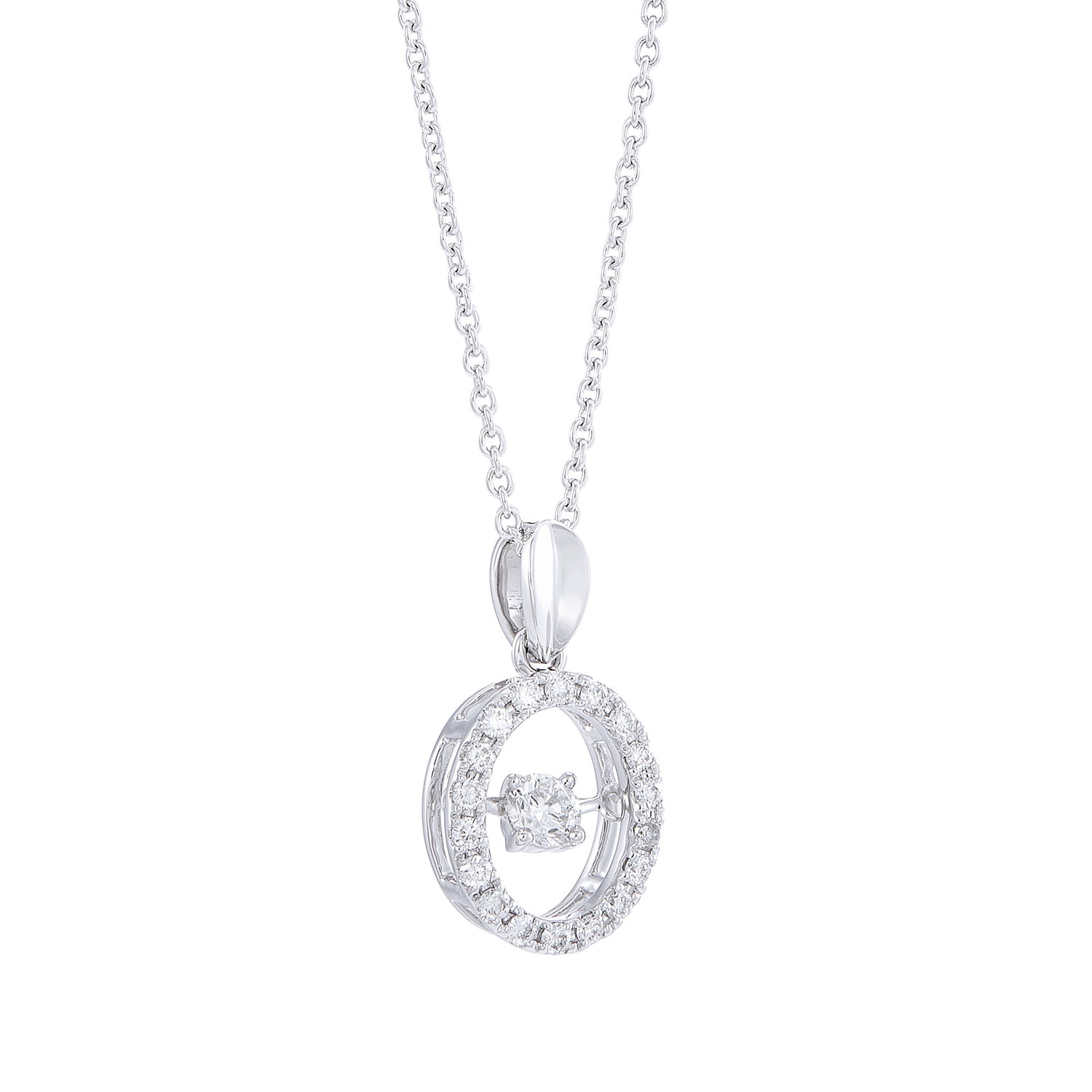 DANCING | Diamond Necklace in 750/18K White Gold 559681122